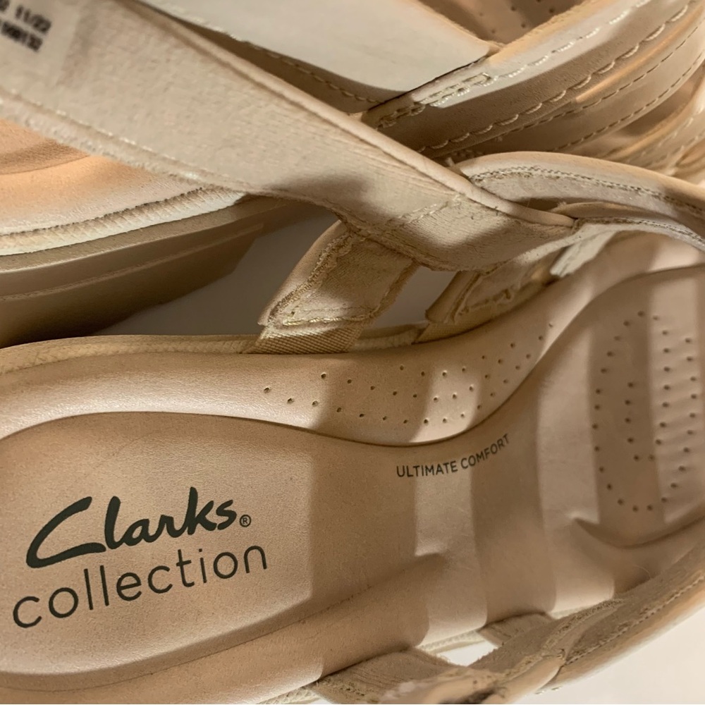 Clarks Coast Shine Sling backs 2” heel adjustable heel strap Sz 9 - Picture 6 of 13